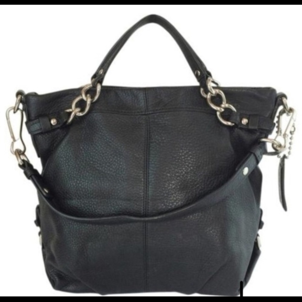 Coach Leather Tote with Chain (Brooke)